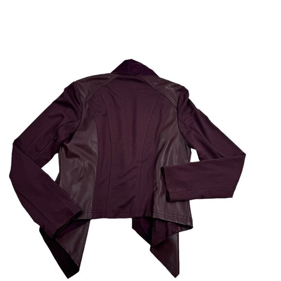 Kut from the Kloth Rayon Blend Vegan Leather Moto Jacket Women's Size Medium - Picture 4 of 7